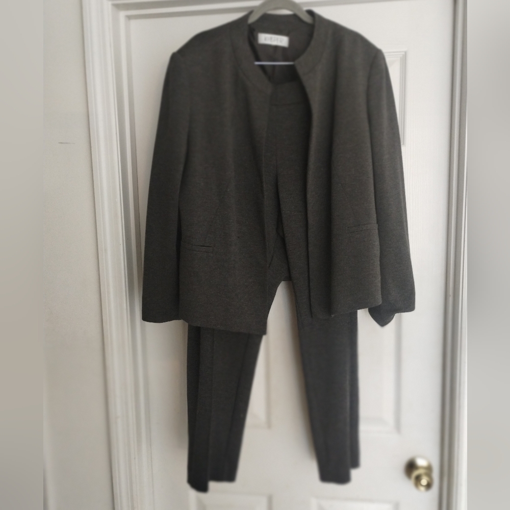 Kasper Charcoal Blazer and Pants Ensemble
